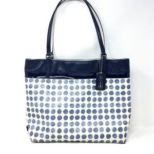 Coach leather blue tote purse **never used**